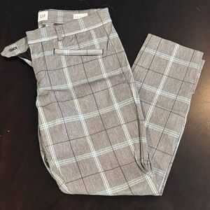 GAP Blue and White Checkered signature skinny ankle